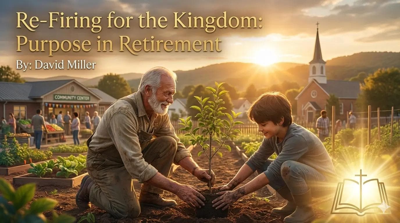 grandfather and child gardening