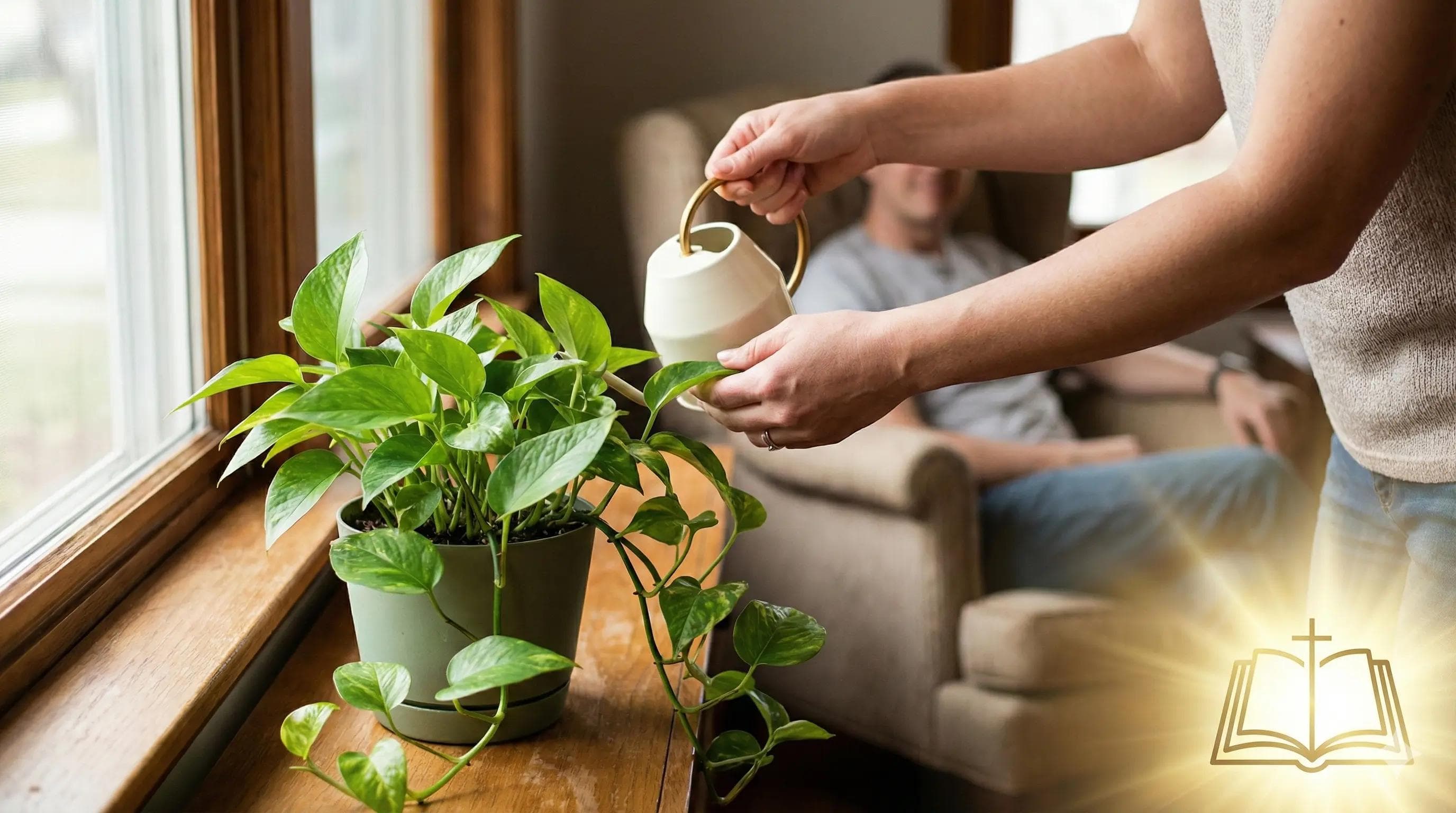 Gardner water a plant